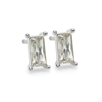 Advent Baguette Birthstone Studs - Silver