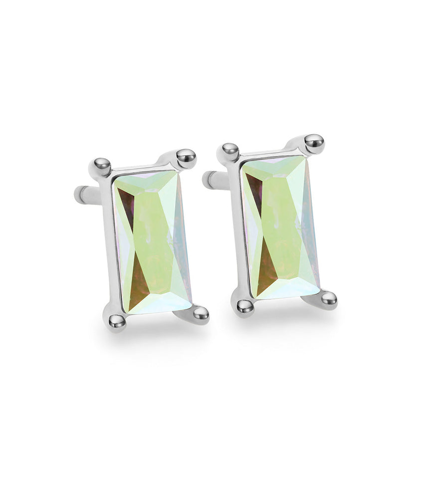 Advent Baguette Birthstone Studs - Silver
