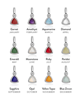 Initial & Birthstone Sphere Chain Anklet (Silver)