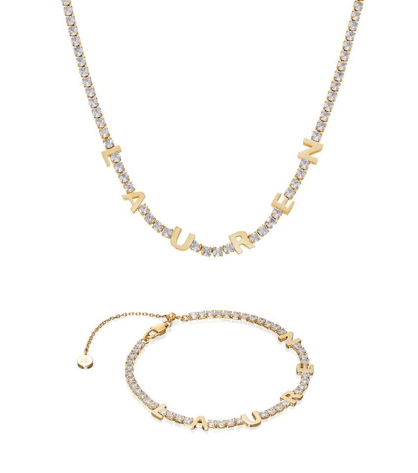 Custom Tennis Name Set (Gold)