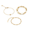 Figaro Chain Bracelet Set (Gold)