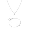 Stories Doodle Heart Bracelet & Necklace Bundle (Silver)
