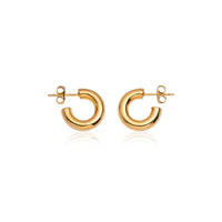 Chunky Huggie Hoop Earrings (Gold)
