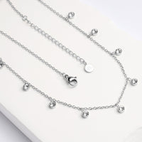 Crystal Droplet Necklace (Silver)