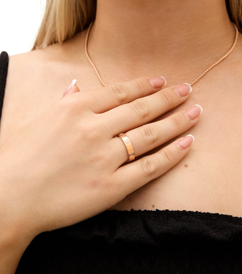 Crystal Heart Ring (Rose Gold)