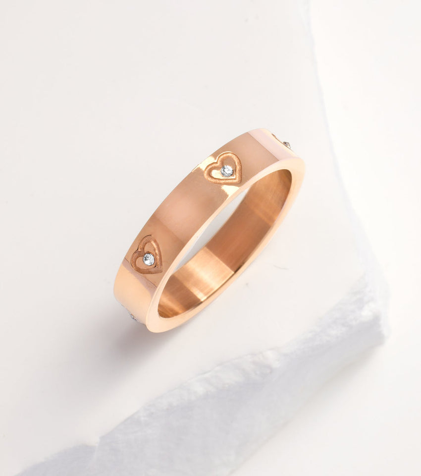 Crystal Heart Ring (Rose Gold)