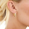 Crystal Triple Band Hoop Earrings (Gold)