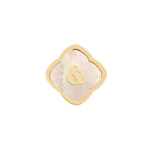 Rosette Pearl Clover Charms (Gold) - &