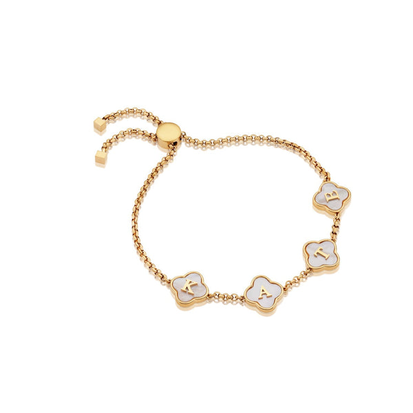 Custom Enamel Name Bracelet - Gold