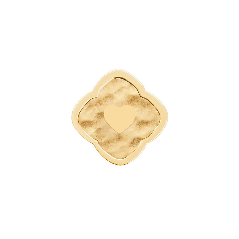 Rosette Molten Clover Charms (Gold) - Heart