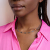 Custom Color Enamel Name Necklace (Silver)