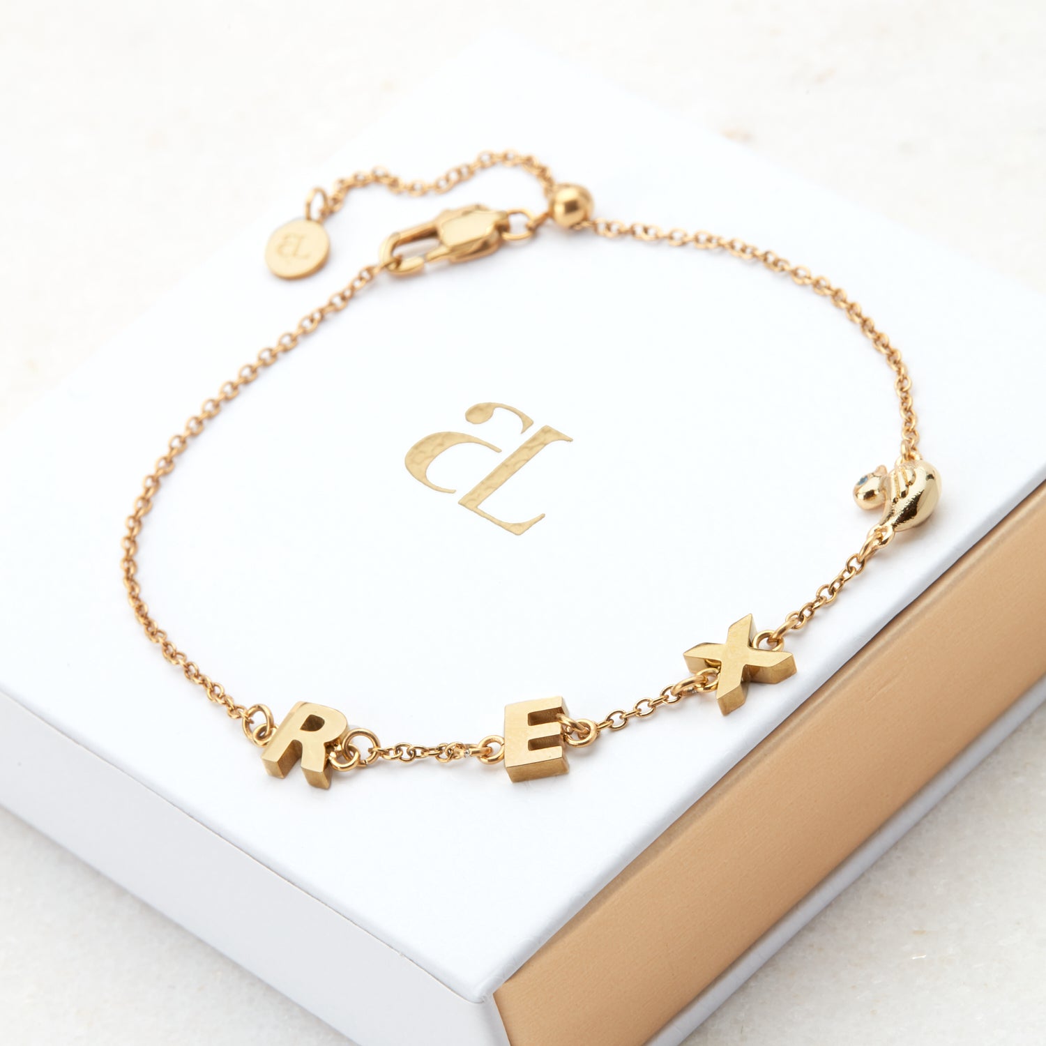 14K Gold Plated Black Diamond Chain Bracelet Alphabet Letter Ledise Bracelet, Round Diamond Womens Initial Bracelet for Christmas Gift