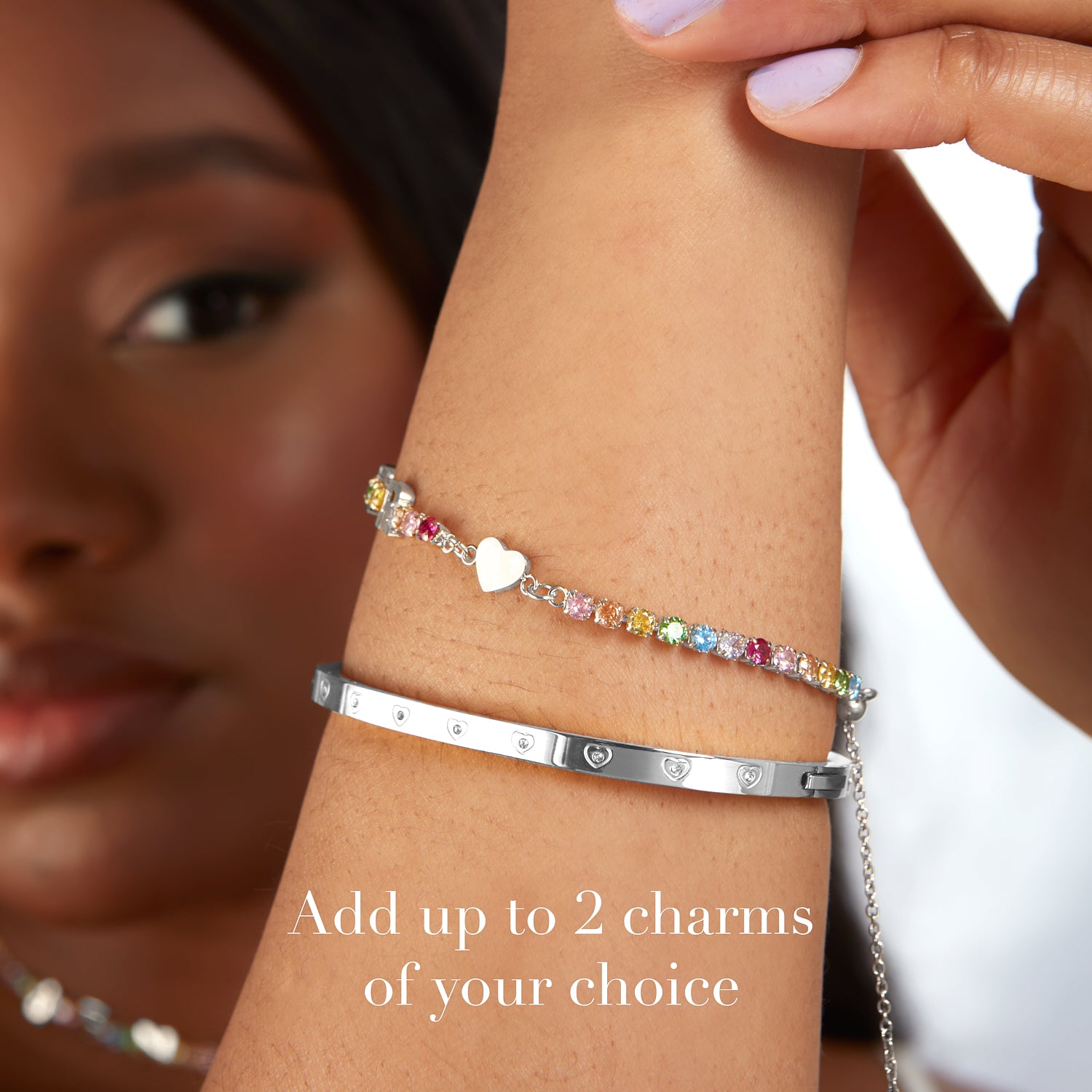 www. - 19 Styles Crystal Heart Charm Bracelets & Bangles - Gold*