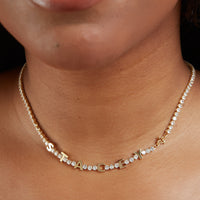 Custom Name Tennis Necklace (Gold)