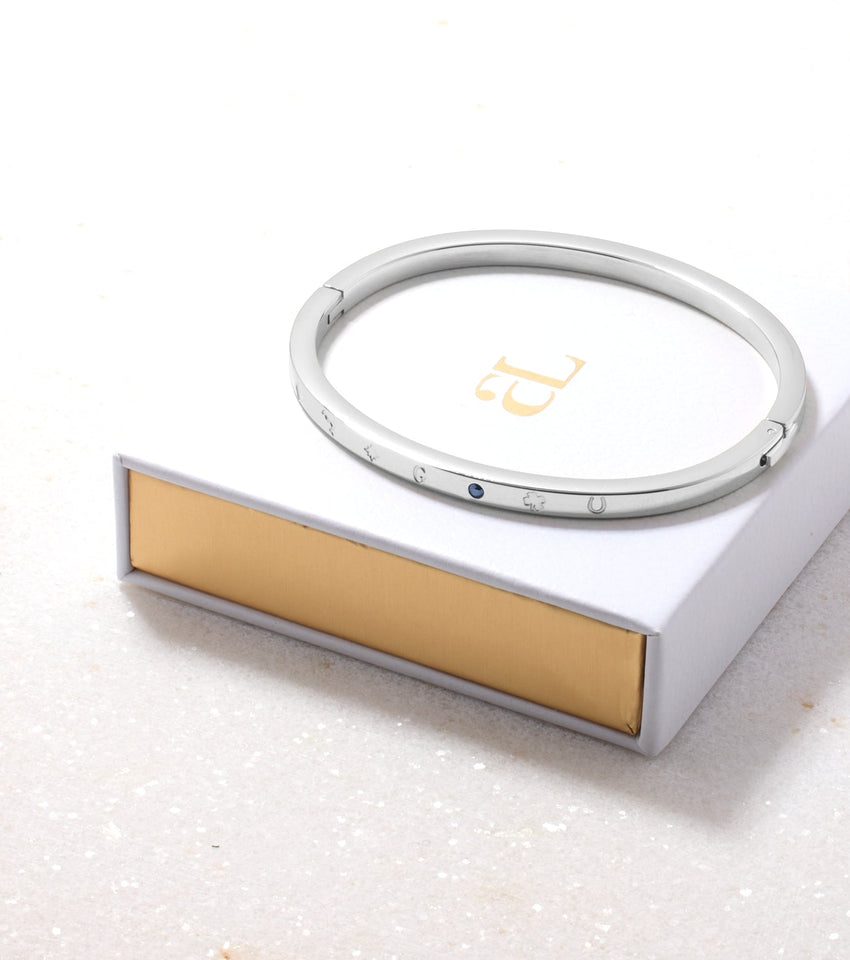 Custom Stamped Bangle (Silver)
