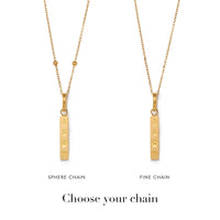 Custom Stamped Bar Pendant Necklace (Gold)