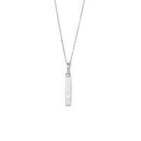 Custom Stamped Bar Pendant Necklace (Silver)