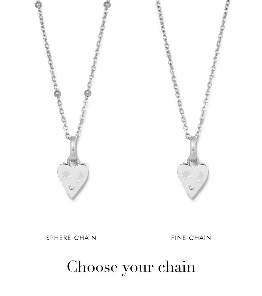 Custom Stamped Heart Pendant Necklace (Silver)