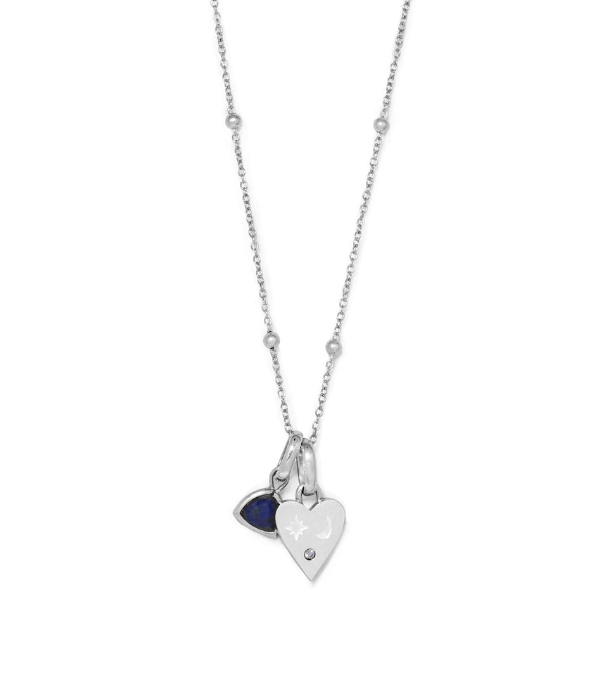 Custom Stamped Heart Pendant Necklace (Silver)