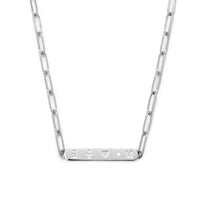 Custom Stamped Bar Necklace (Silver)