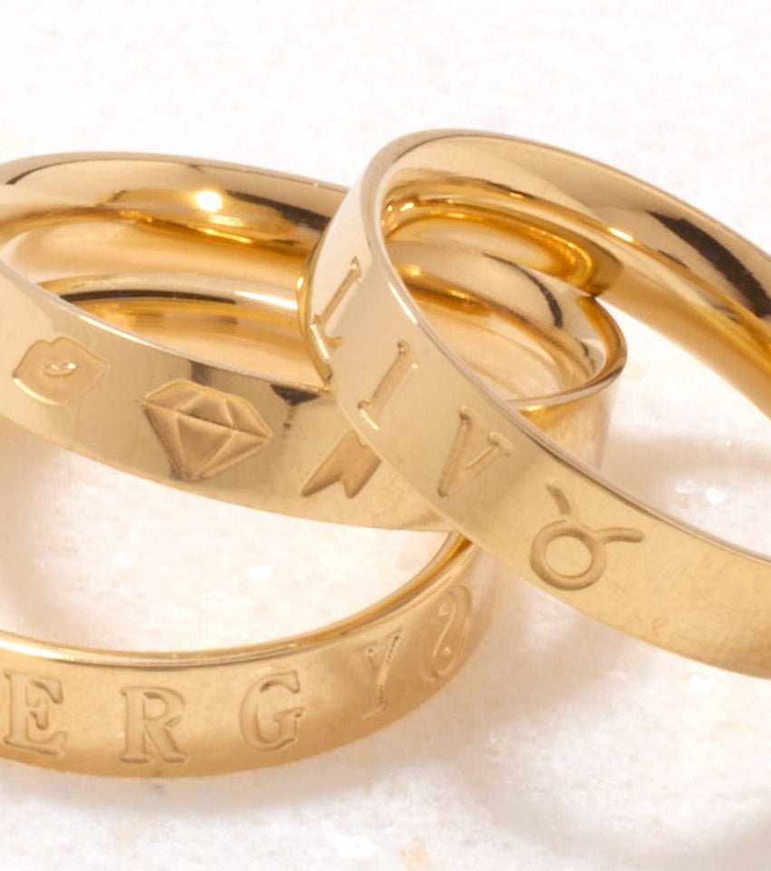 Custom Stamped Name Ring (Gold)