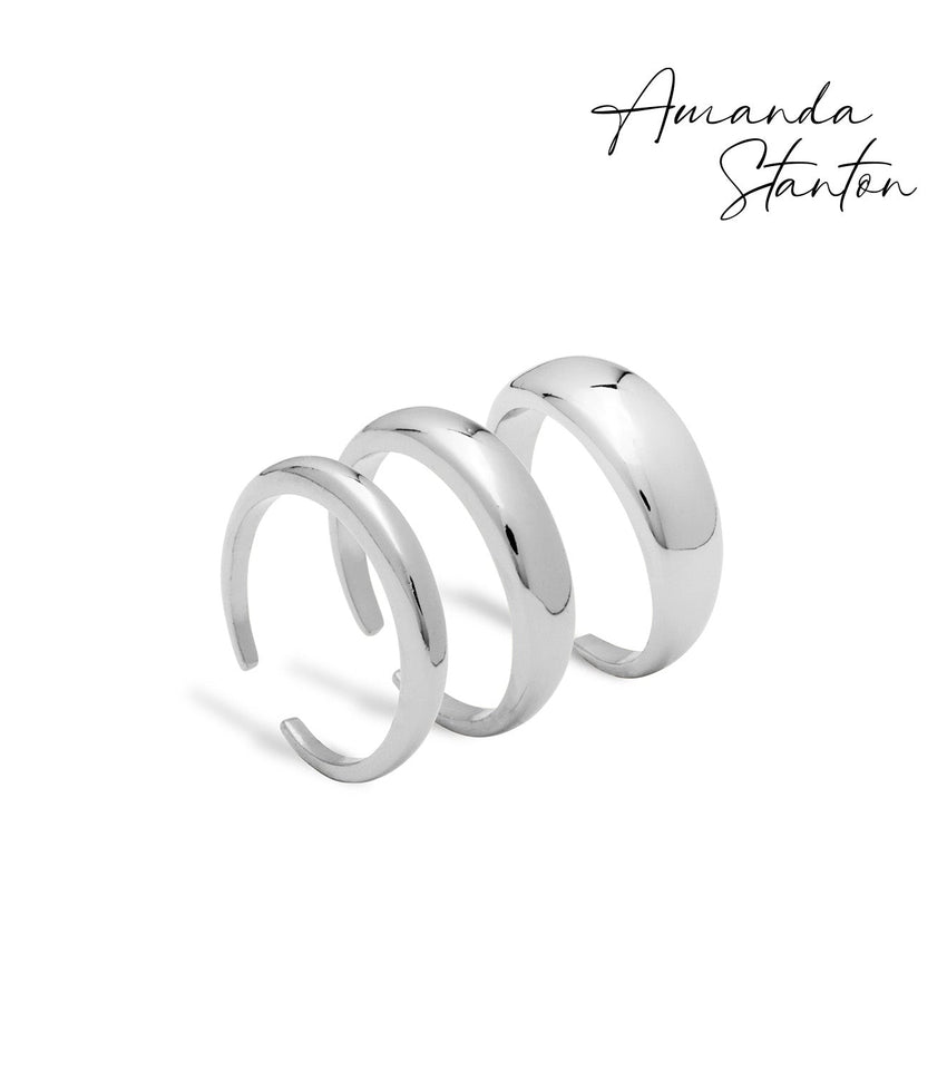 Domed Ring Stack (Silver)
