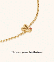 Stories Doodle Heart Birthstone Bracelet (Gold)