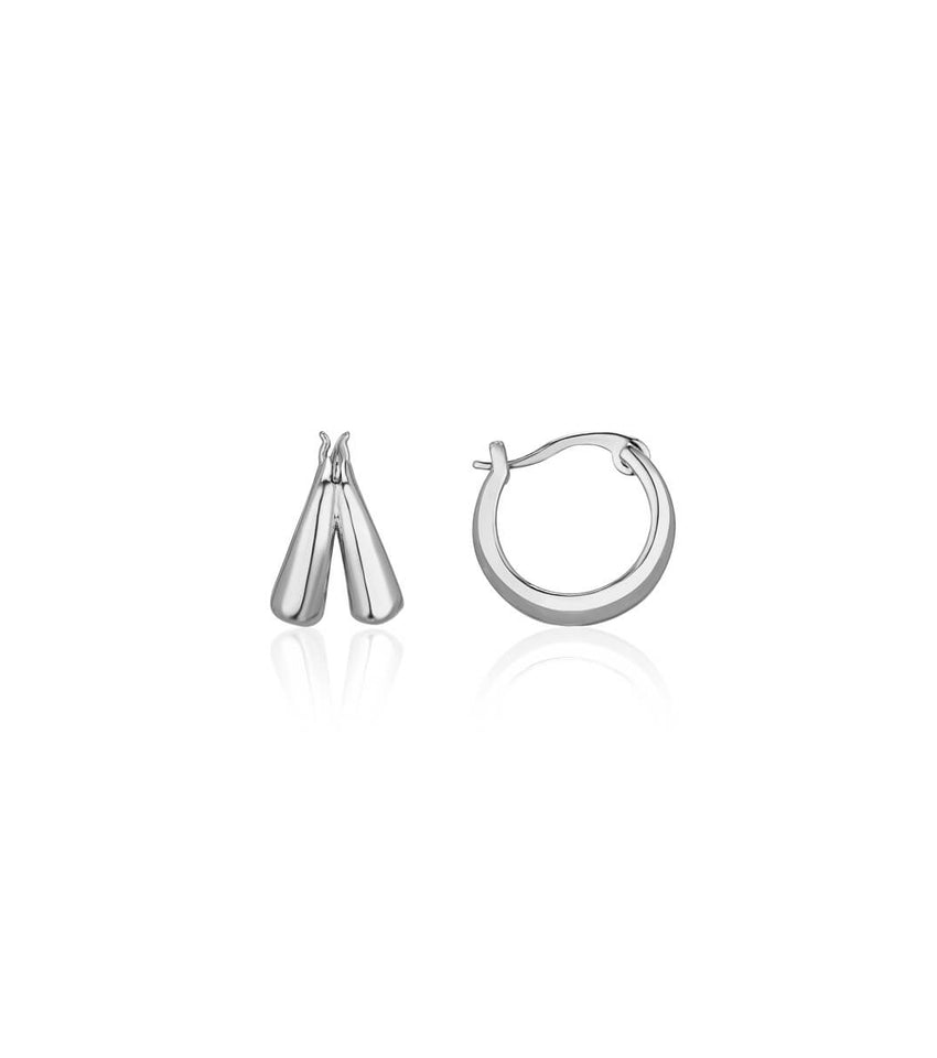 Double Curve Hoops (Silver)