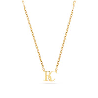 Mini Double Initial Necklace (Gold)