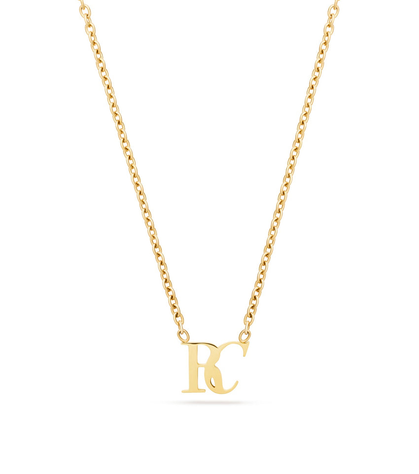 Mini Double Initial Necklace (Gold)
