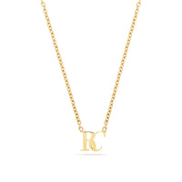 Mini Double Initial Necklace (Gold)