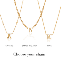Double Initial Crystal Necklace (Gold)