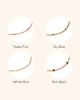 Colorful Sphere Chain Necklace Set (Gold)