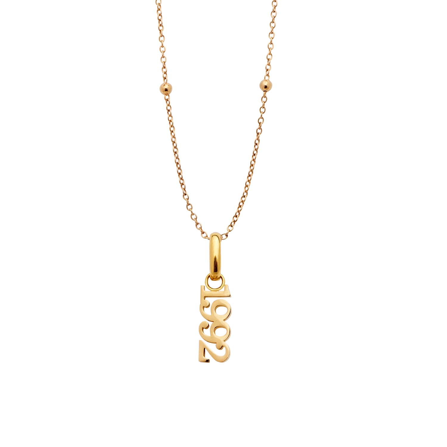 Vertical Editorial Date Necklace (Gold)