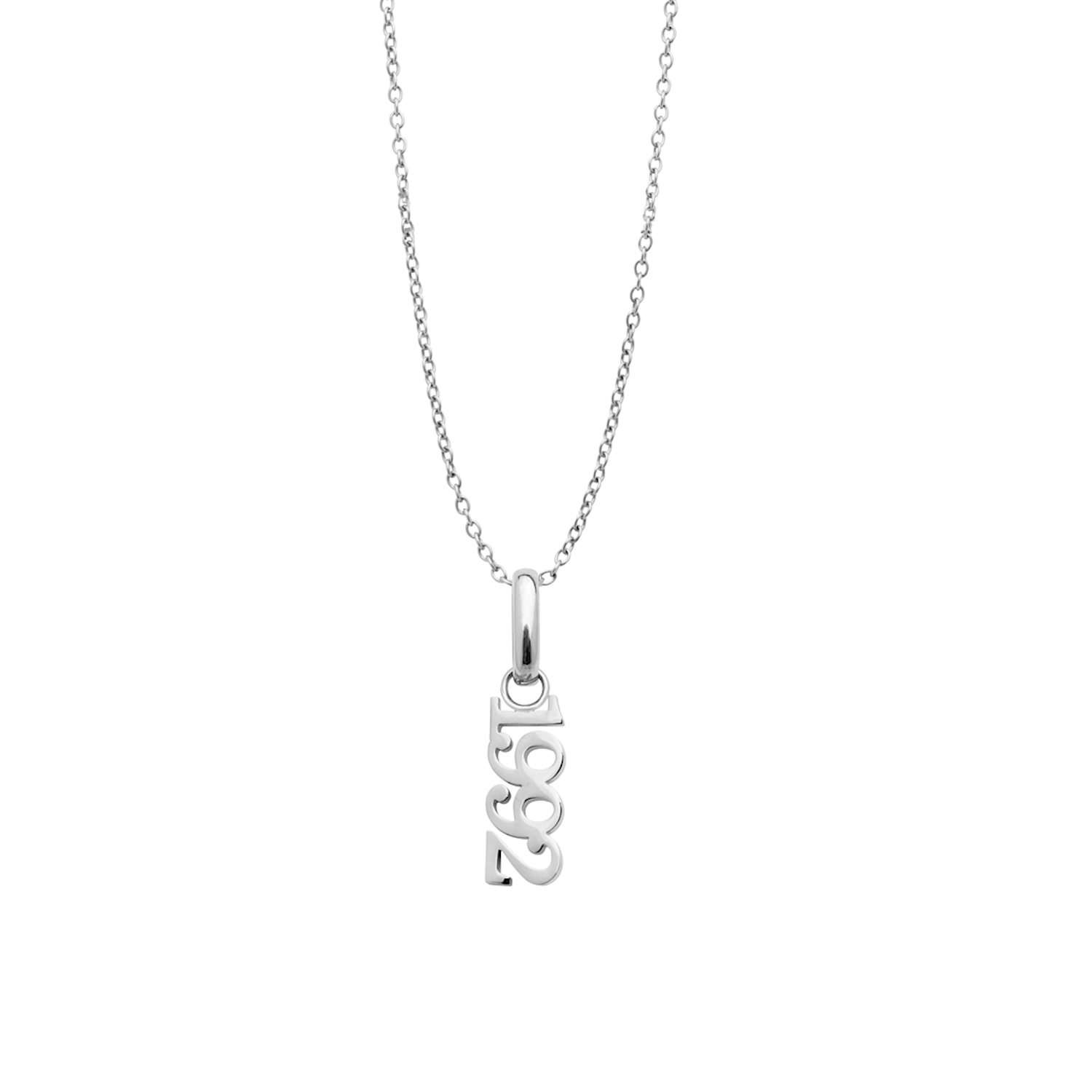 Vertical Editorial Date Necklace (Silver)