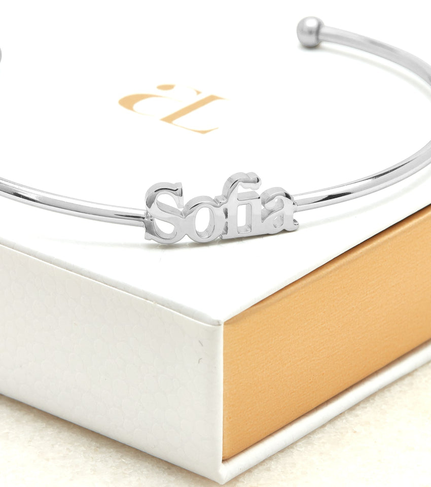 Editorial Name Bangle (Silver)