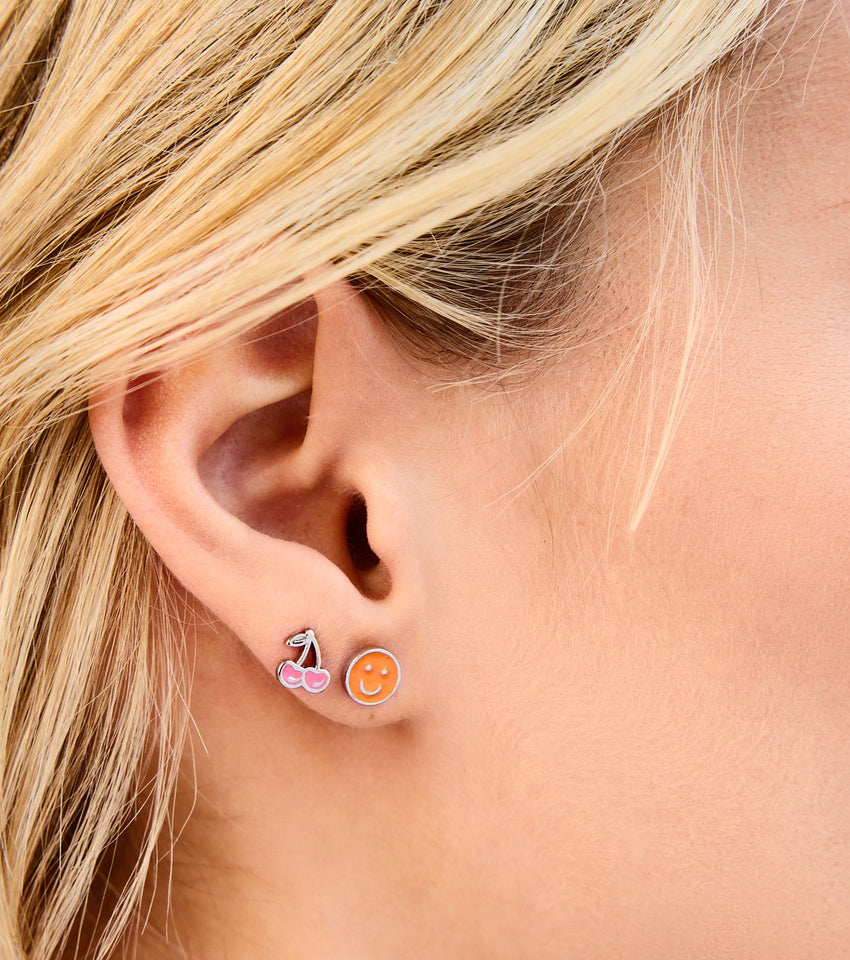 Enamel Stud Earring Pack (Silver)