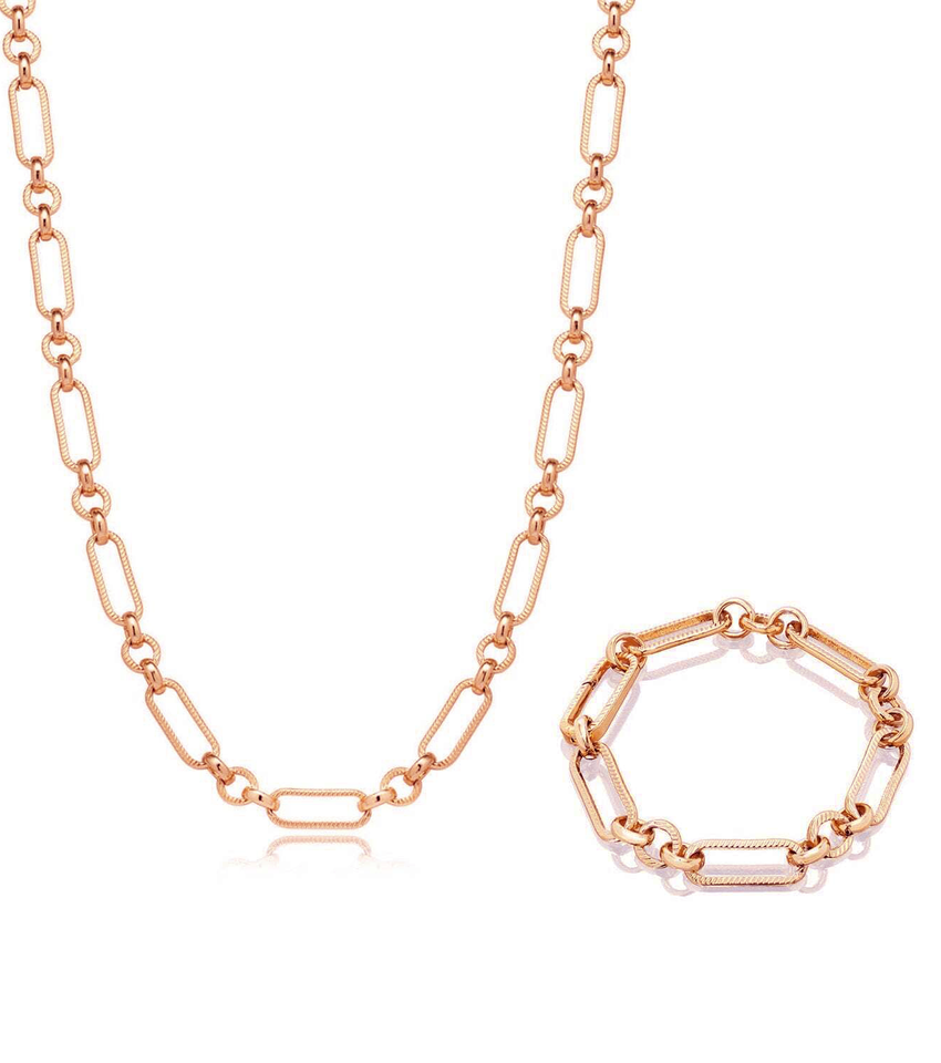 Figaro Chain Bundle (Rose Gold)