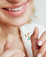 Mini Letter Sphere Chain Necklace (Gold)