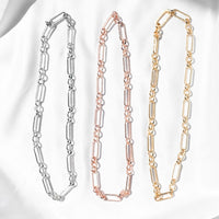 Figaro Chain Necklace (Rose Gold)