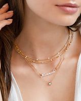 Crystal Paperclip Chain Necklace (Gold)