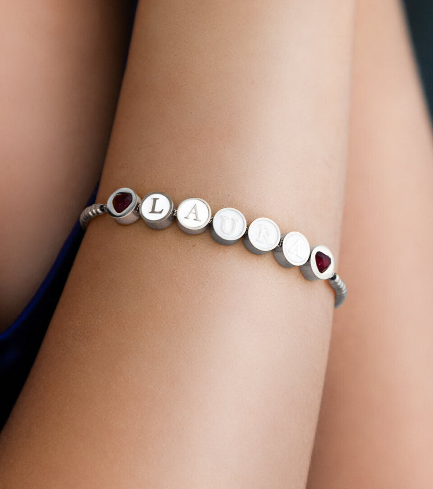 Custom Bead Bracelet (Silver)