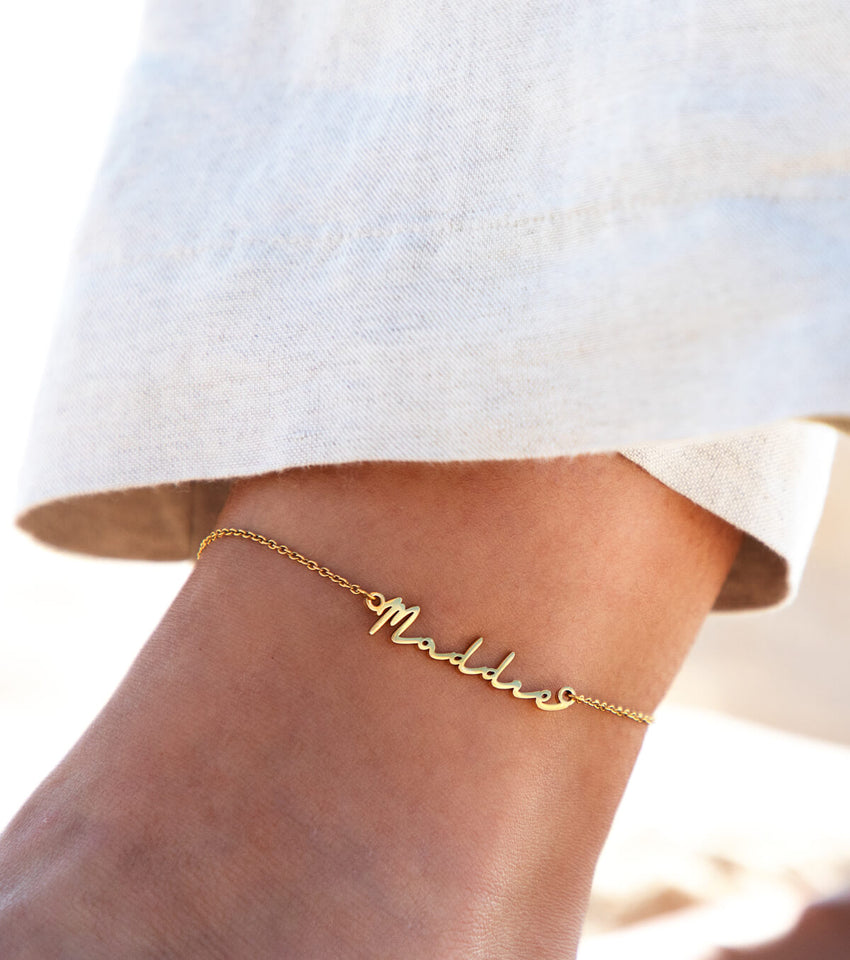 Signature Name Anklet (Gold)
