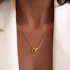 Interlinked Crystal Necklace (Gold)