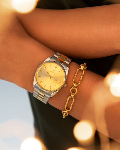 Gold Pearl Link Belgravia 36 Watch