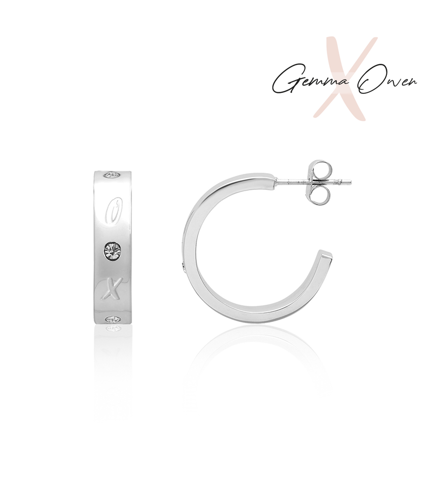 Gemma Owen GXO Custom Hoop Earrings (Silver)