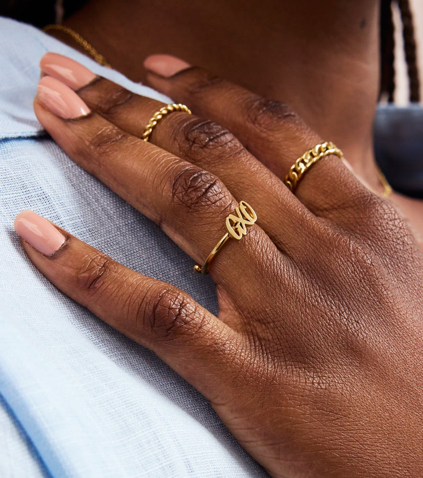 Gemma Owen GXO Initials Ring (Gold)