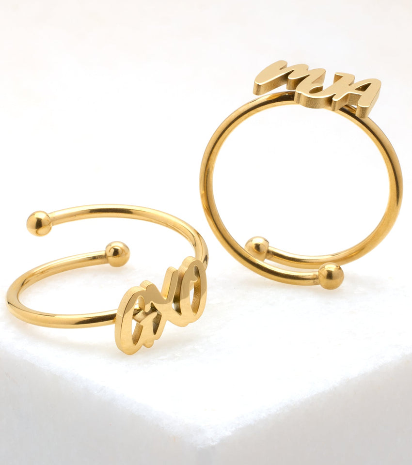 Gemma Owen GXO Initials Ring (Gold)