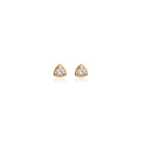 Sterling Silver Crystal Stud Earrings (Gold)