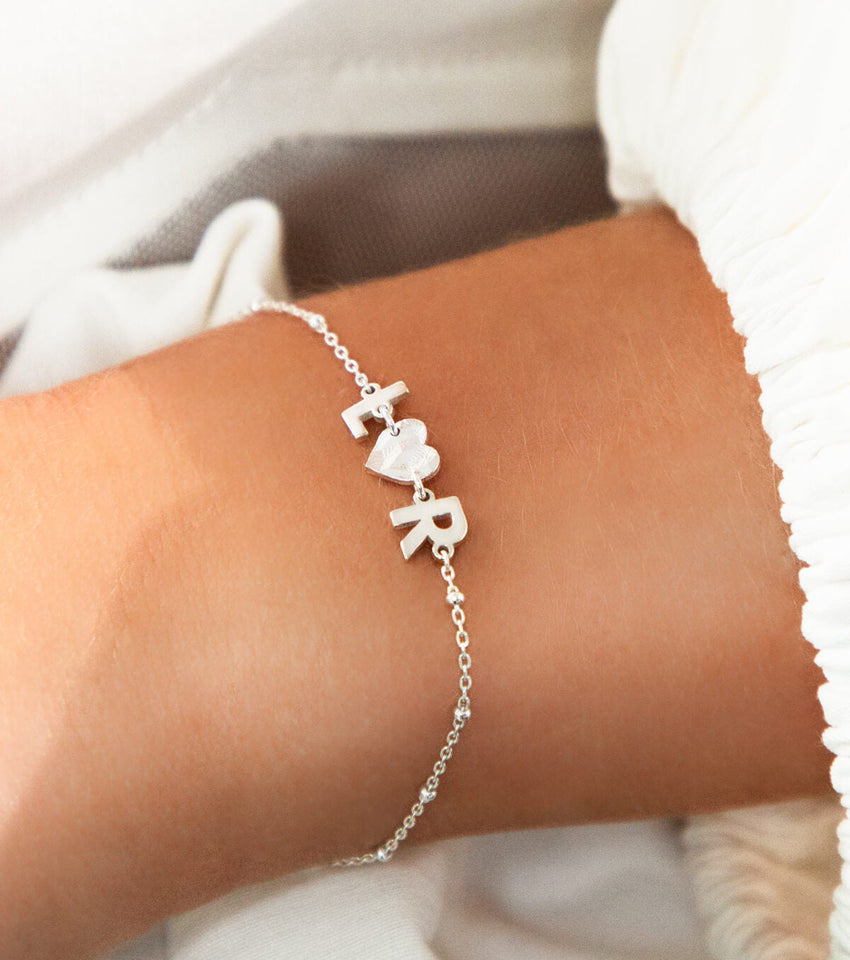 Personalized Sterling Silver Initial Bracelet